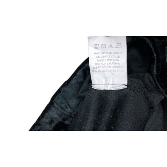 Kendall & Kylie Black Crushed Velvet Ankle Leggings Pants Elastic Waist Size XS - Picture 8 of 8